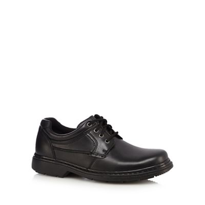 Black panelled leather lace up shoes